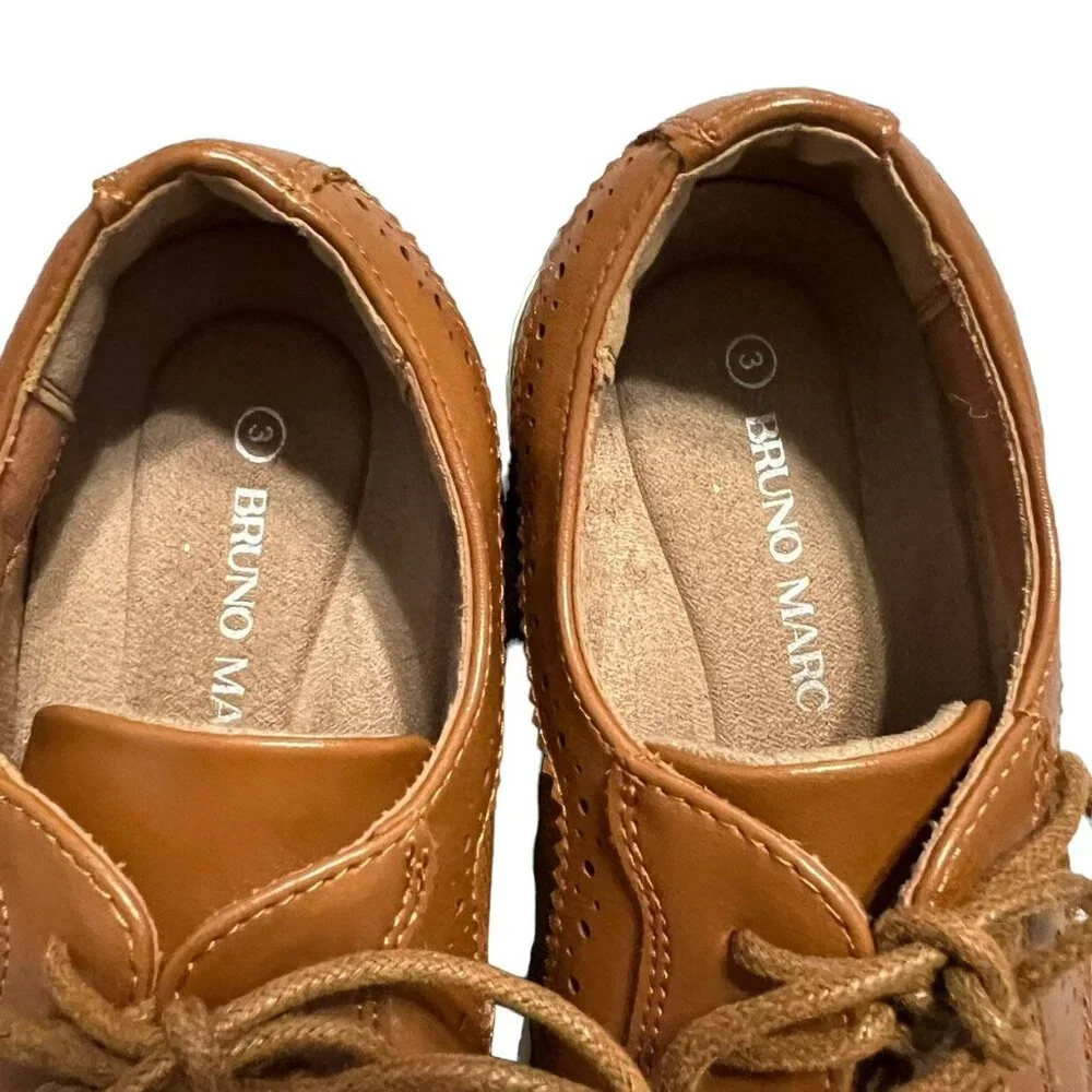 Bruno Marc 3 (Big Kid) Brown Leather Oxford Shoes
